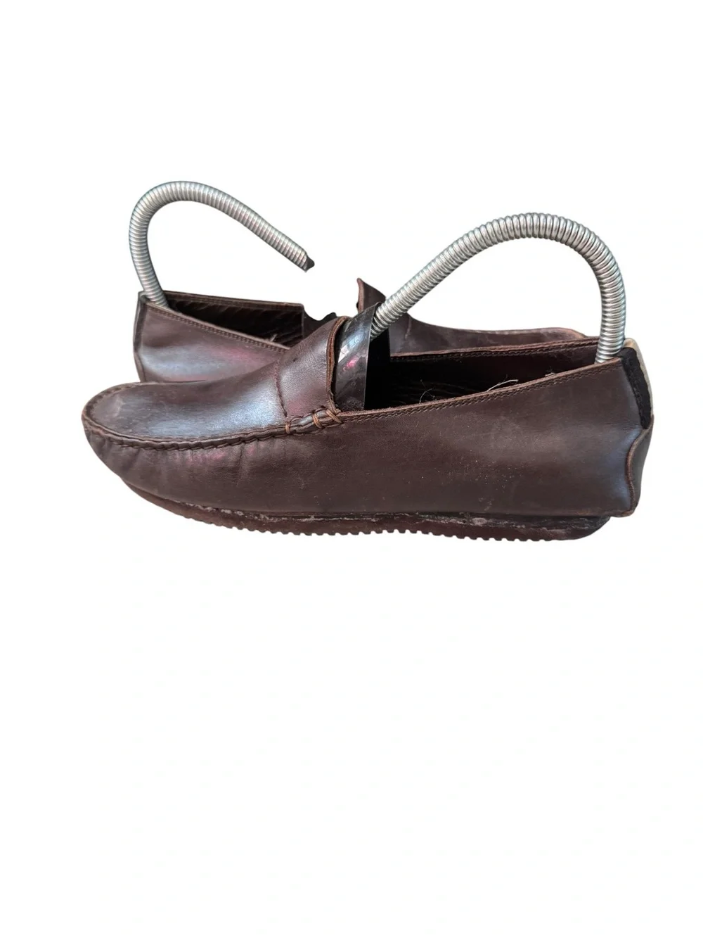 Vintage Gucci Men’s Brown Leather Driving Loafers Vibram Sole Size 7B Italy
